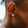 Stud Hip Hop Rock Earrings Mens Ice Cube Zirconia Sparkling Cartoon Accessories Hippy Jewelry Wholesale OHE143 Q240507