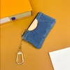 Cowboy plånbok lång handväska blå nyckelkedja skal handväska kosmetisk väska denim plånböcker blixtlås.