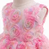 Robes de fille nouvelle robe de bébé rose sans manches sans manches de haute qualité robe princesse de princesse de fête d'anniversaire 1 à 6 ans de vêtements pour enfants 2405