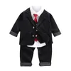 Vêtements Ensembles Kids Automne Set Pull pour enfants Verte coréen trois pièces Baby Boy Boy Boy Boy Toddler Party Boys Outfits 2024