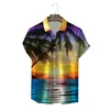 القمصان غير الرسمية للرجال صيف فاخرة طباعة قميص هاواي القمصان قصيرة الأكمام ملابس لارتد