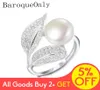 Baroqueonly Roantic and Shiny Leaf Ring 910 mm Blanc Rose Blue Purple Freshater Pearl Ring Mother039s Day Gift Forw5352393