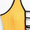 Diseñador Bikini Bikini Set sexy textura de la cintura alta trajes de baño jóvenes de jóvenes de color sólido