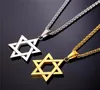 Collare Magen Star Of David Pendant Israel Chain Necklace Women Stainless Steel Judaica Gold Black Color Jewish Men Jewelry P813276013475