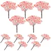 Decorative Flowers 12 Pcs Artificial Architectural Tree Model Man Decor Cherry Blossom Prop Sponge