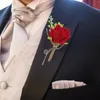 Fleurs décoratives 2pcs mariage butonniere marié marié rose fête combinaison corsage décoration