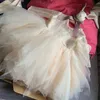 Doopjurken Champagne Sheer pasgeboren baby shower jurk Princess Christmas Party Vest Q240507