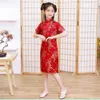 Kız Elbiseleri Phoenix Desen Kız Hediye İpek Konforu Kızlar Cheongsam Çocuklar Geleneksel Elbise Cheongsam Çince Tarz Elbise Kızlar STIRTL240508