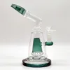 8 to 9 Inch Large Scale Clear Teal Fab Egg Multi Color Hookah Glass Bong Dabber Rig Recycler Pipes Water Bongs Smoke Pipe 14mm Female Joint US Warehouse