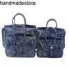 Crowd Small Handbag Platinum Design alla moda marca di marca scherzo jeans tasca borse in denim versatile una borsa a traversa a tracolla vera pelle fatta a mano