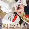 Tek kullanımlık yemek takımı 20/10 Tek kullanımlık Bento Gıda Konteynerleri Pişmiş Tatlılar Kek Kaseleri Ambalaj Hamburger Snack Boxes Microwave Ev Öğle Yemeği Q2405071