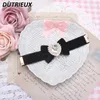 Bracelets de charme style japonais Sweet Handmade Simple Lady Velvet Bow Big Heart Shape Strotone Bracelet Bracelet Girls Wild Hand Ornement