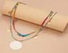 Multi couches Simple Seed Perles Collier Strand Femmes Stronrie Perle Round Coin Short Choker Gift Chokers7024374