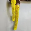 Stiefel Zhima Frauen über Knie High Side Reißverschluss breit kalbfreundlich dünne Heels hohe Damenschuhe Frau Großgröße 41 45 47
