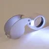 Sieraden vergrootglas met LED -licht opvouwbare vergrootgroeve glazen lens diameter Pocket Lighting Blinds waarderen Jade