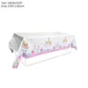 Dince per le stoviglie usa e getta Huhule Pink Unicorn Table Cloth Birthday Decoration Desktop Software Desktop Set Tema Q240507