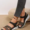 Klänningskor 2024 Solid Color Summer Women's Sandals Säljer Casual Fashion Air Cushion Botten Mid Heel