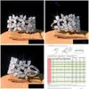 Bands Anneaux Nouveaux arrivages bijoux étincelants Sterling Sier Marquise Cut Moissanite Diamond Party Femmes de mariage Rague de mariage Drop Cadeau Gift Deved OT0YN