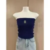 Kadın Tankları Camis Designer MM24 Yaz Yeni Moda Ağır Endüstri Su Elmas Mektubu Mizaç Seksi ve Çok Slim Kısa Tank Top 0O3C