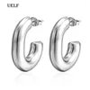 Hoop Earrings UELF Simple Chain Ring Metal Round Fashion Circle Hoops Statement For Women Party Jewery