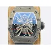 Flywheel Mechanical Tourbillon Mens Designer Watch RM55 Skeleto Watchba Automatico RM055 Orologi per quadrante superclone Devils Movem Red trasparente orologio completamente 1595