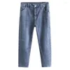 Jeans femminile 2024 oversize M-8XL Women Women Denim Harem Pants Spring Autunno Autunno Pantaloni casuali sciolti Femmina Cotton blu blu Cotton