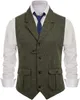 Herringbone pour hommes gilets Suit décontracté Gest Notch Baxer avec deux poches de gilet pour les garnitures d'hommes d'honneur Men 240507