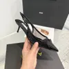 Fashion Summer Marques pointues Pompes Slingback Stiletto Chaussures Femmes Hasp High Heels Sling Back Back With Box Taille 35-42