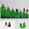 Promotion 20pcs 5 10 15 20 30 50 100 ml green glass bottle with pipette dropper e liquid essential oil serum perfume bottles8214175