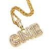 Colliers pendants Collier de nom de nom personnalisé sur mesure LETTRE DE Bubble personnalisée 18k Gold Sier Hip Hop Diamond Chain pour hommes femmes az en6056470