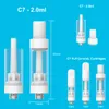 White Ceramic Coil Cartridges 0.5ml 1ml Atomizer 2ml Capacity Thick Oil Vaporizer Full Ceramics Drip Tip Glass Vape Carts For 510 Thread Battery