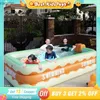 Bathing Tubs Seats Large family inflatable swimming pool baby frame swimming pool outdoor folding paddle Piscina childrens summer water gun basketball rack WX