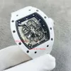 Devils Tourbillon Watches Dial Movem Superclone Designer Watchba Transparent Watch RM55 Szkielet mechaniczny RM055 W pełni automatyczny czerwony koło zamachowe męskie zegarek 3823