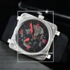 2023 Automatisch mechanisch bell-bruin lederen horloge zwart ross rubber horloges polshorloge mannen modehorloge polshorloges hoogwaardige B-02 8940