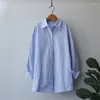 Blouses pour femmes Circyy Shirt Femme Blouse Office Lady Tops Long Sleeve Cotton Casual White Tops Buth Collar Bouton Up Shirts Overassia