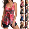 Costumi da bagno femminile Bikini floreale Bikini più taglia da nuoto Donne Brasile Tankini set femmina Adabbidamento da bagno con controllo della pancia da spiaggia femmina S-5xl