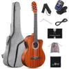 Winzz AC309CE 39 بوصة Cutaway Nylon-String Classical Electric Guitar Build Kit Tressons على الإنترنت-مثالية للمبتدئين واللاعبين ذوي الخبرة