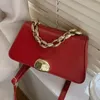 Shoulder Bags Women Handbag Underarm Bag Metal Buckle Chain Crossbody Special-shaped Lock Double Strap Trapezoidal