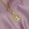 Pendant Necklaces Fashion Party Luxury Gold Plated Micro-inlaid Zircon Tree Life Necklace For Women Jewelry Gift