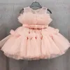 Robes de fille en bas âge pour enfant fille tutu baby rose 1 an d'anniversaire robe robe nouveau-née vestido vestido fleur robes filles pour mariage