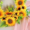 Dekorative Blumen Kränze 30 cm Sonnenblumenkranz Künstlicher Blume Girland