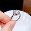 Pierścień Moissanite 0 5ct 1ct 2CT 3CT VVS Lab Diamond Fine Biżuter