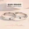 Parringar Sun Moon Par Ring Set Open Justerbar ring Lämplig för par Rund Minsta engagemang WX41545263