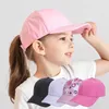 Caps chapeaux à la mode pour enfants à queue haute et garçons chapeau de soleil chapeau de baseball ajusté couleur solide chat de voyage imprimé bébé et enfant pavage du pavage d240509