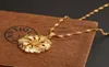 Dubai Pendant Necklace Women Etiopian Pendant Necklace 18K Real Yellow Fine Gold GF Girls Party Jewelry Africaarab Flower Gifts 6429209
