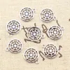 Charms Spider Web Pendentids for Oree Oree Ored Hobbies and Crafts Materials Bijoux à la mode 14x17 mm 20pcs Couleur argentée antique