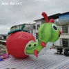 8m long (26ft) Smiling Inflatable Rotten Apples and Big Worms Caterpillar Cartoon Models for Outdoor Activities for Decoration