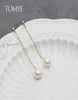 Boucles d'oreilles perlées 14k Gold Tomye ED21026 Luxury de haute qualité Simplicité longue chaîne pour femmes bijoux sur les cadeaux9817225