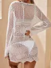 - 3xl Hollow Out Voir à travers le crochet Trinit Tunic Beach Cover Up Cover-ups Robe Wear Beachwear Femme K4483