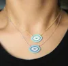 Famous Brand Design Blue Evil Eyes Short Necklace for Women Gold Color Cubic Zirconia Sterling Sier Turkish Jewelry